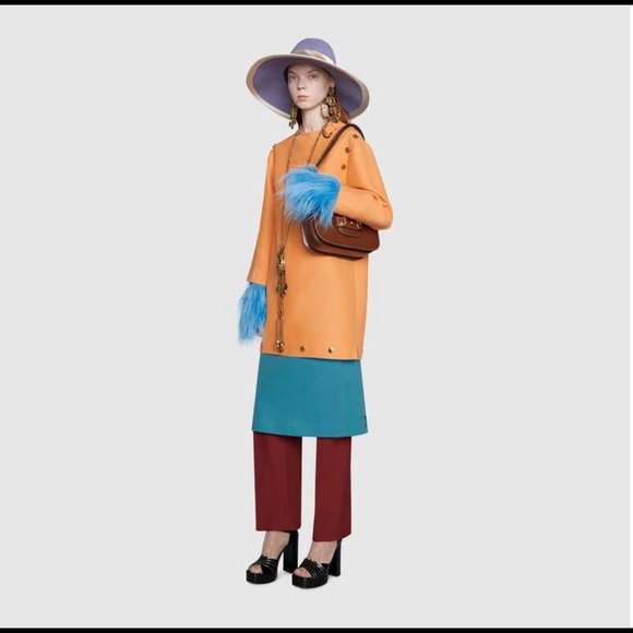 GUCCI Blue Wool Roman Numeral Skirt Size 40 4 610297 Midi Runway Lined Rare Chic - Picture 15 of 16